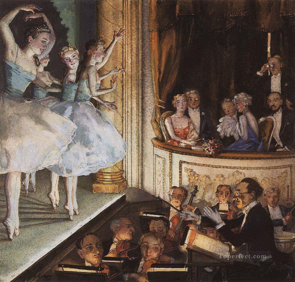 ロシアのバレエ コンスタンチン・ソモフのバレリーナ油絵
